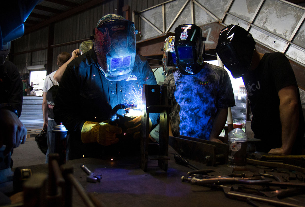 IRSC students learning specialized welding skills