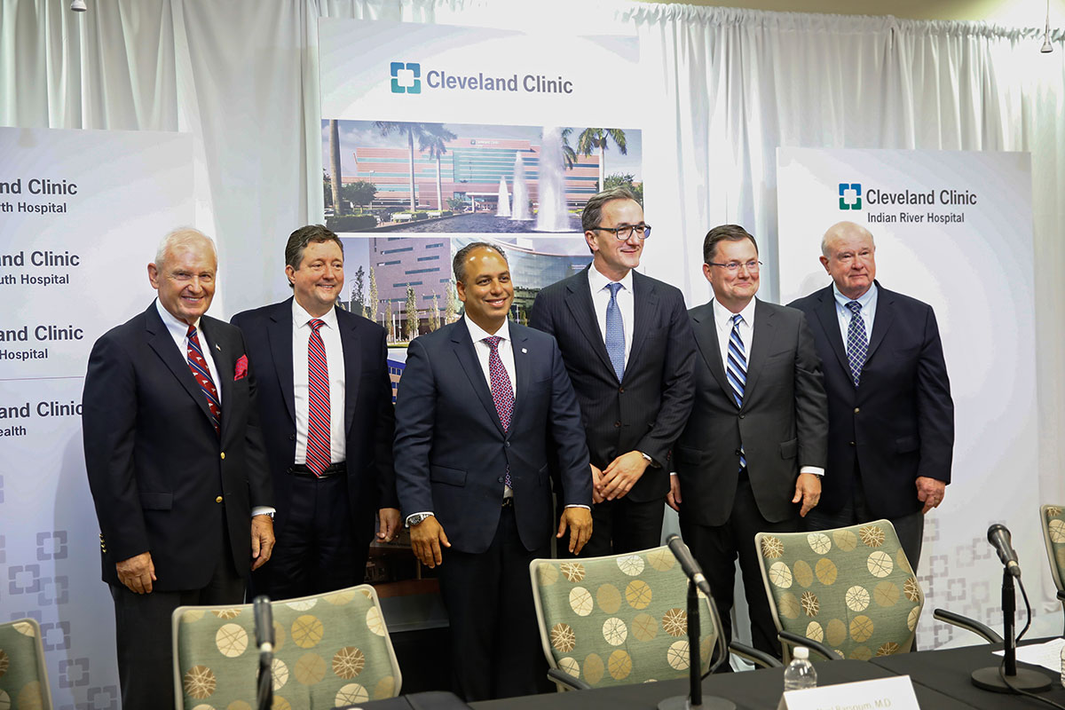 Some of the leaders of Cleveland Clinic in Florida celebrated the acquisition of four Treasure Coast facilities
