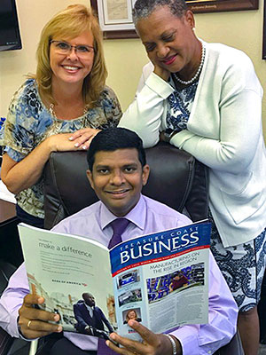 IRSC School of Business Dean Dr. Prishanth Pilly and team members Jodie Anderson and Lila White