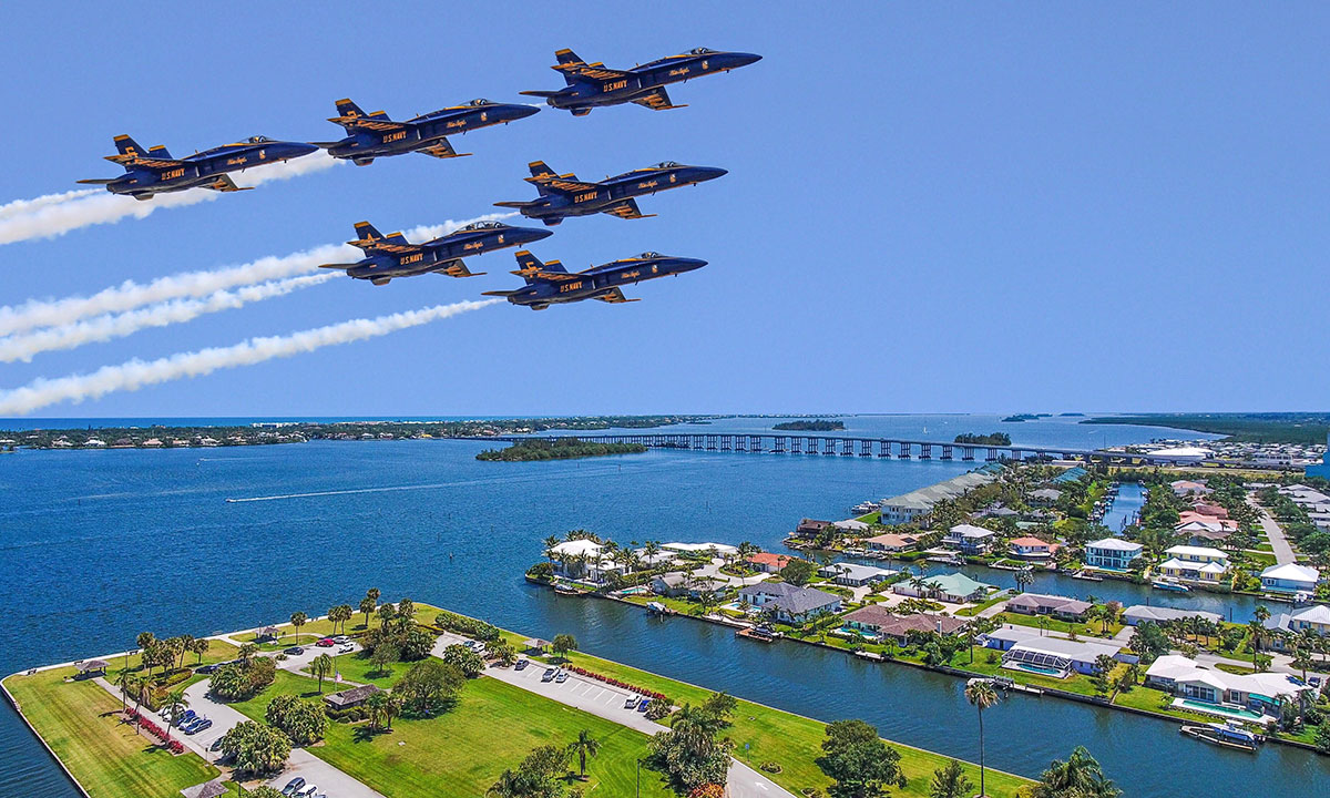 Blue Angels fly over the Indian River Lagoon