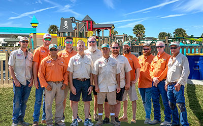 The R. K. Davis Construction volunteer crew helped rebuild the Jaycee Park on Fort Pierce South Beach.
