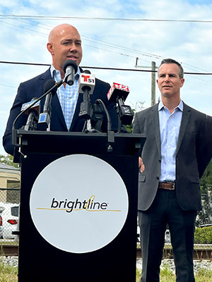 Congressman Brian Mast and Brian Kronberg from Brightline
